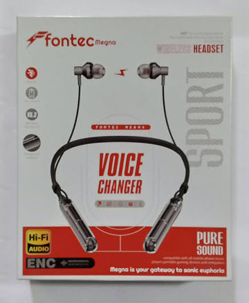 Fontec Magna Wireless Neckband – Voice Changer, Hi-Fi Sound, Bluetooth 5.3, ENC Noise Cancellation, Sport Design